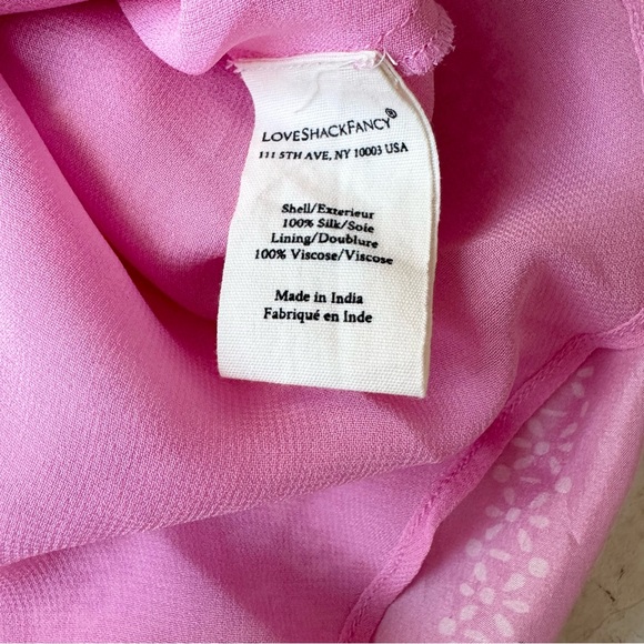 LoveShackFancy Raja Pink Silk Lace Trim Slip Mini Dress size S - Picture 9 of 12